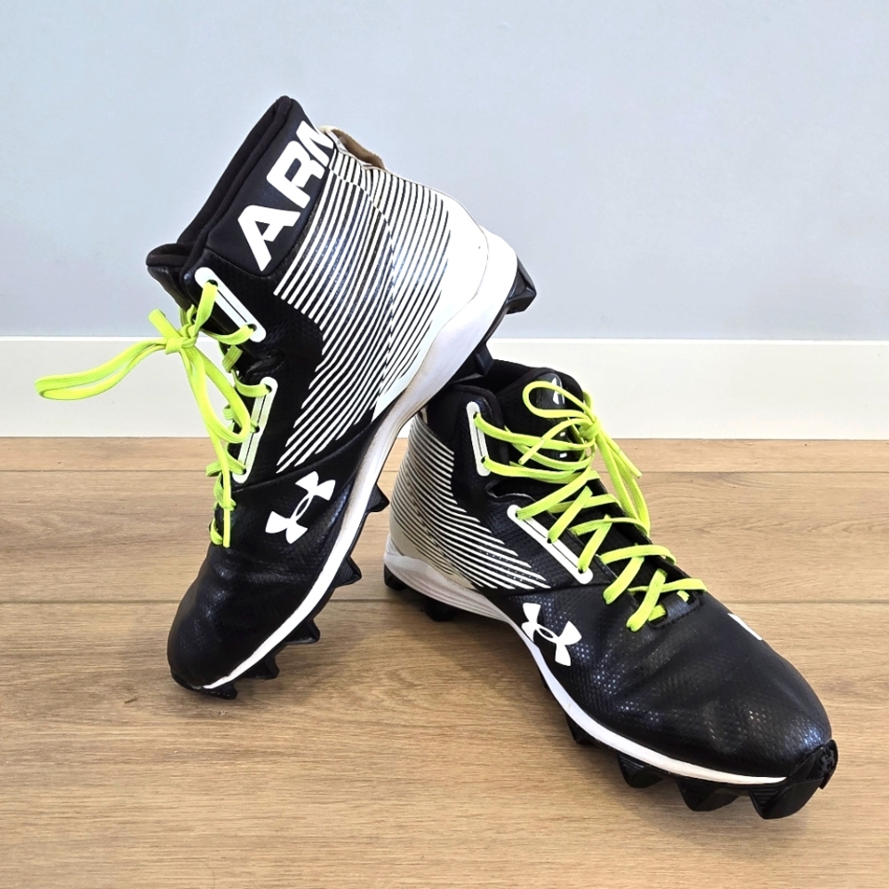Under Armour Hammer Mid RM Molded Football Cleats (1289761-011) Men's Size 10